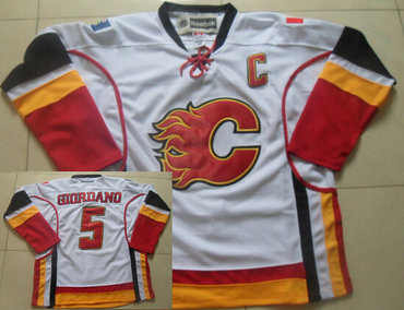 Calgary Flames #5 Mark Giordano White Jersey