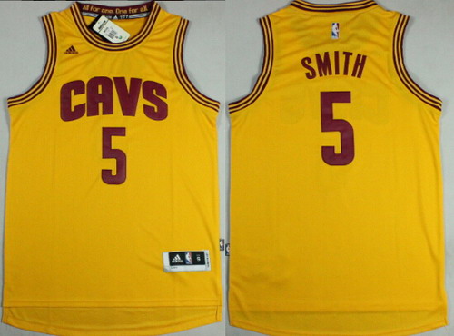 Cleveland Cavaliers #5 J.R. Smith Revolution 30 Swingman 2014 New Yellow Jersey