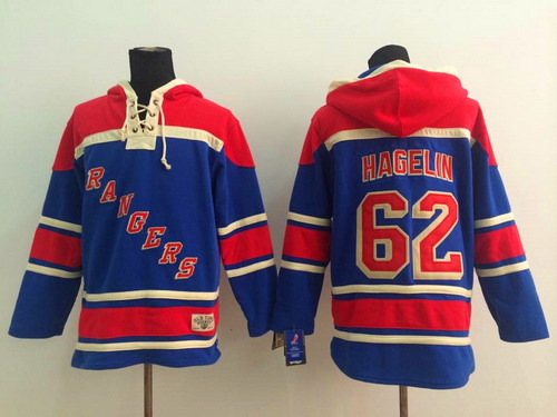 Old Time Hockey New York Rangers #62 Carl Hagelin Light Blue Hoodie