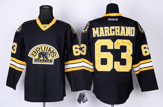 Boston Bruins #63 Brad Marchand Black Third Jersey