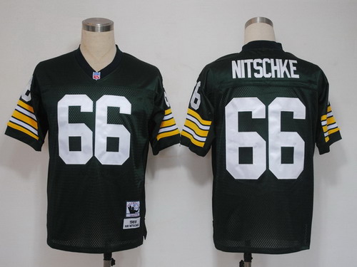 Green Bay Packers #66 Ray Nitschke Green Short-Sleeved Throwback Jersey