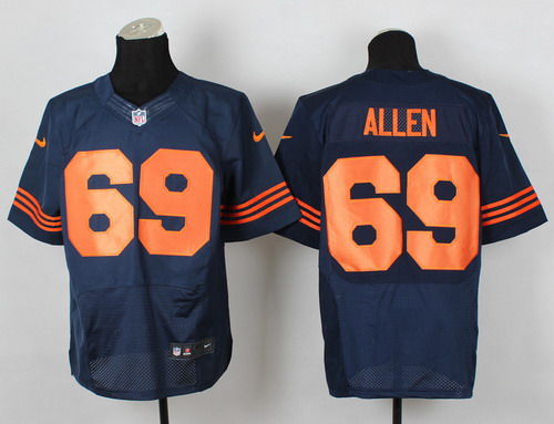 Nike Chicago Bears #69 Jared Allen Blue With Orange Elite Jersey