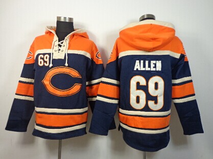 Chicago Bears #69 Jared Allen 2014 Blue Hoodie