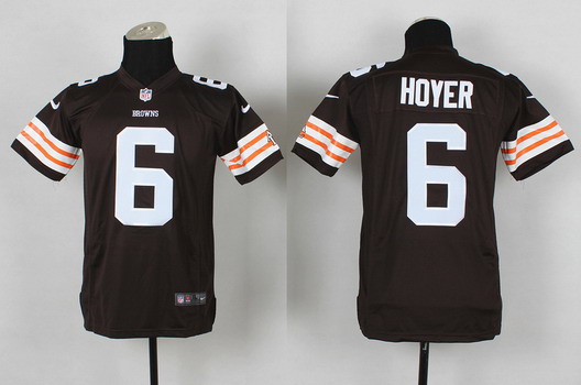 Nike Cleveland Browns #6 Brian Hoyer Brown Game Kids Jersey