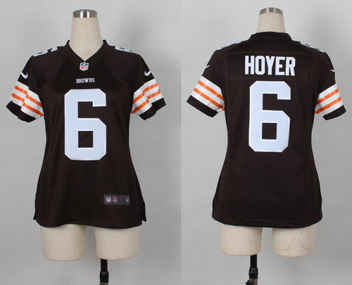 Nike Cleveland Browns #6 Brian Hoyer Brown Game Womens Jersey