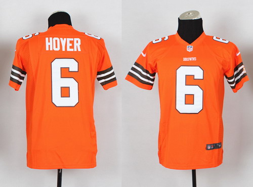 Nike Cleveland Browns #6 Brian Hoyer Orange Game Kids Jersey