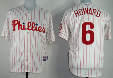 Philadelphia Phillies #6 Ryan Howard White Jersey