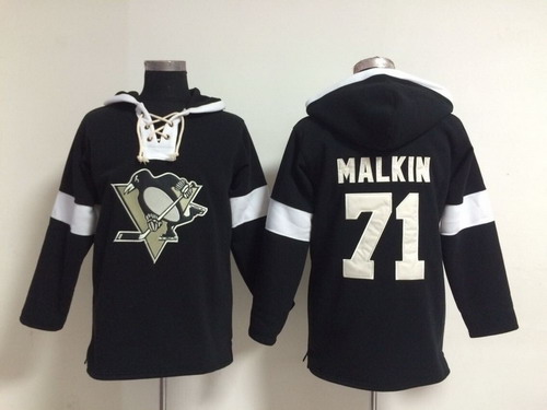 2014 Old Time Hockey Pittsburgh Penguins #71 Evgeni Malkin Black Hoodie