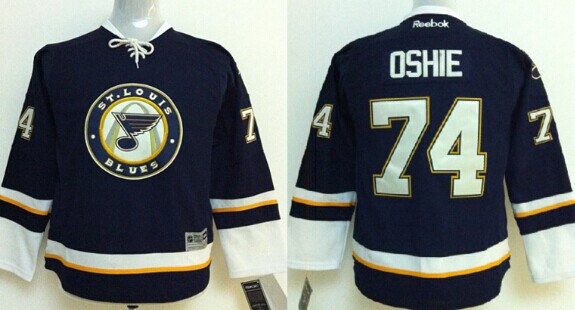 St. Louis Blues #74 T.J. Oshie Navy Blue Third Kids Jersey