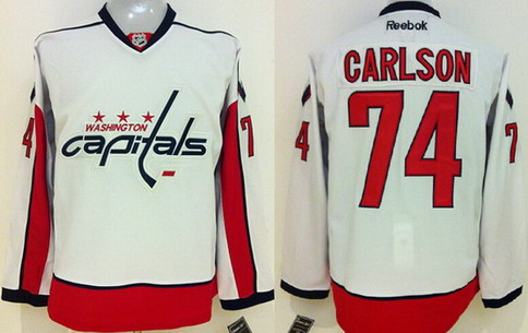 Washington Capitals #74 John Carlson White Jersey