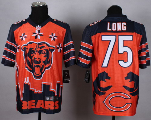 Nike Chicago Bears #75 Kyle Long 2015 Noble Fashion Elite Jersey