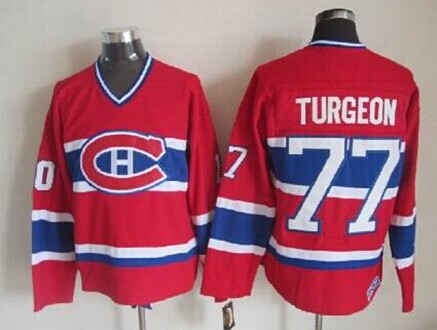 Montreal Canadiens #77 Pierre Turgeon Red Throwback CCM Jersey