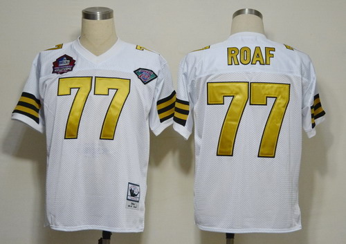 New Orleans Saints #77 Willie Roaf Hall of Fame White Throwback Jersey