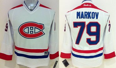 Montreal Canadiens #79 Andrei Markov White Kids Jersey