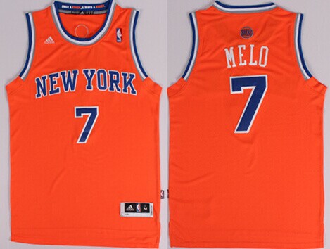 New York Knicks #7 Melo Nickname Orange Swingman Jersey