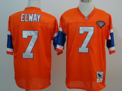 Denver Broncos #7 John Elway Orange Throwback 75TH Jersey