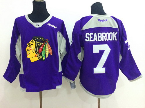 Chicago Blackhawks #7 Brent Seabrook 2014 Training Purple Jersey