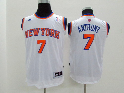 New York Knicks #7 Carmelo Anthony White Kids Jersey