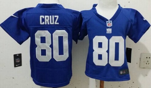 Nike New York Giants #80 Victor Cruz Blue Toddlers Jersey