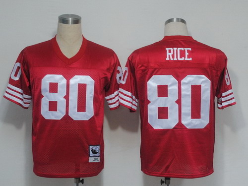 San Francisco 49ers #80 Jerry Rice Red Throwback Jersey