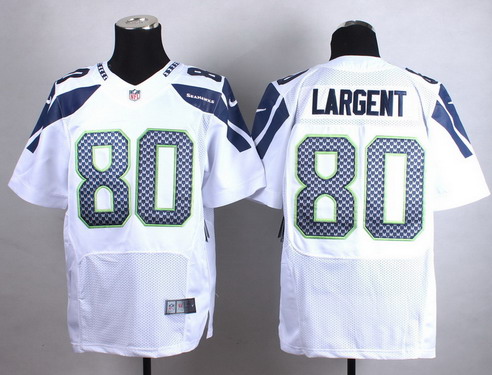 Nike Seattle Seahawks #80 Steve Largent White Elite Jersey