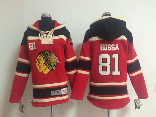 Old Time Hockey Chicago Blackhawks #81 Marian Hossa Red Kids Hoodie