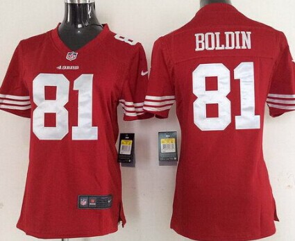 Nike San Francisco 49ers #81 Anquan Boldin Red Game Womens Jersey