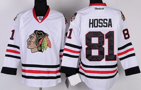 Chicago Blackhawks #81 Marian Hossa White Jersey