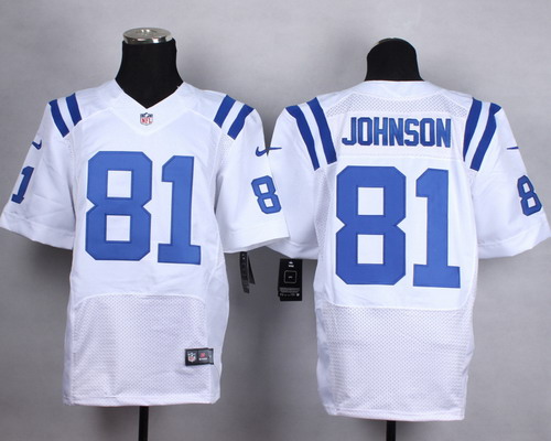 Nike Indianapolis Colts #81 Andre Johnson White Elite Jersey