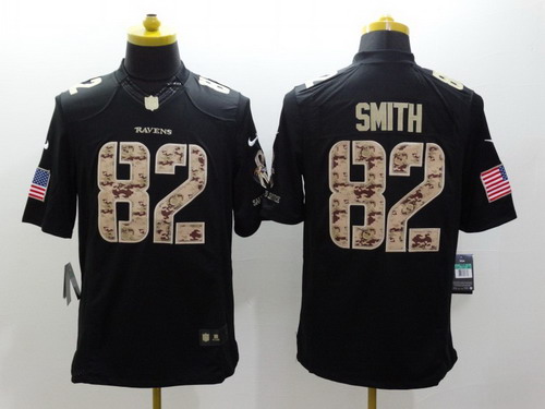 Nike Baltimore Ravens #82 Torrey Smith Salute to Service Black Limited Jersey