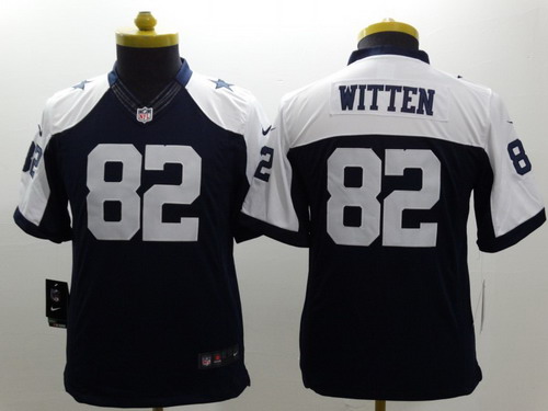 Nike Dallas Cowboys #82 Jason Witten Blue Thanksgiving Limited Kids Jersey