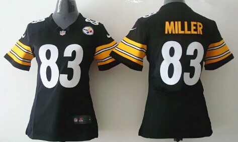 Nike Pittsburgh Steelers #83 Heath Miller Black Game Womens Jersey