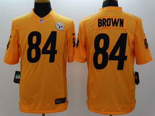 Nike Pittsburgh Steelers #84 Antonio Brown Yellow Limited Jersey