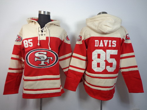 San Francisco 49ers #85 Vernon Davis 2014 Red Hoodie