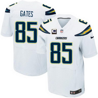 Nike San Diego Chargers #85 Antonio Gates 2013 White C Patch Elite Jersey 