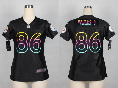 Nike Pittsburgh Steelers #86 Hines Ward Pro Line Black Fashion Womens Jersey