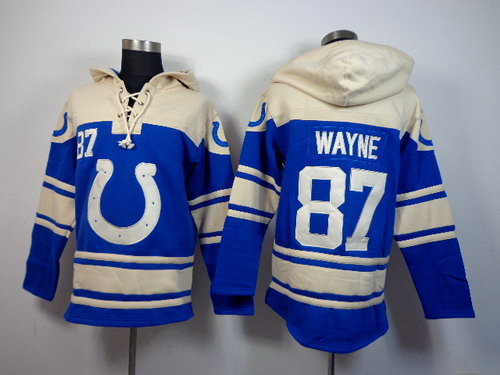 Indianapolis Colts #87 Reggie Wayne 2014 Blue Hoodie