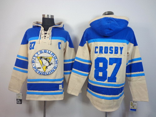 Old Time Hockey Pittsburgh Penguins #87 Sidney Crosby Cream Hoodie