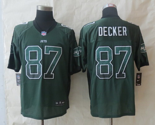 Nike New York Jets #87 Eric Decker Drift Fashion Green Elite Jersey