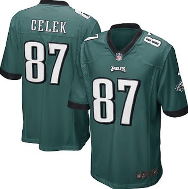 Nike Philadelphia Eagles #87 Brent Celek Dark Green Game Kids Jersey