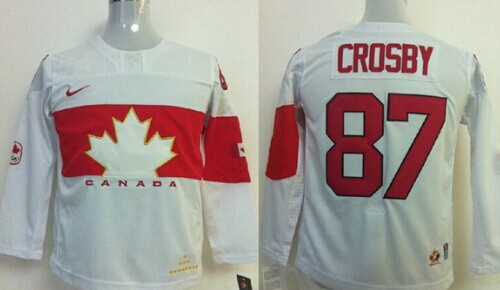 2014 Olympics Canada #87 Sidney Crosby White Kids Jersey