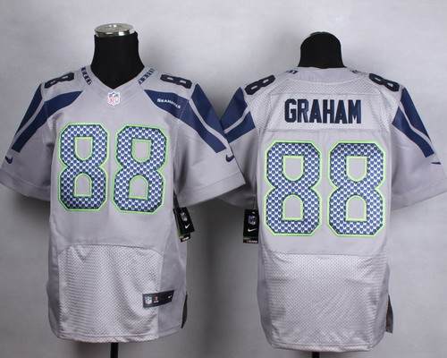 Nike Seattle Seahawks #88 Jimmy Graham Gray Elite Jersey