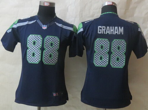 Nike Seattle Seahawks #88 Jimmy Graham Navy Blue Limited Womens Jersey