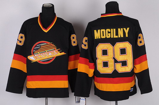 Vancouver Canucks #89 Mogiliny Black Throwback CCM Jersey