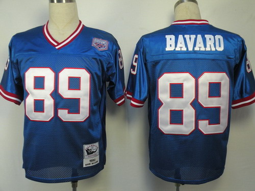 New York Giants #89 Mark Bavaro Blue Throwback Jersey