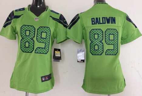 Nike Seattle Seahawks #89 Doug Baldwin Green Game Womens Jersey