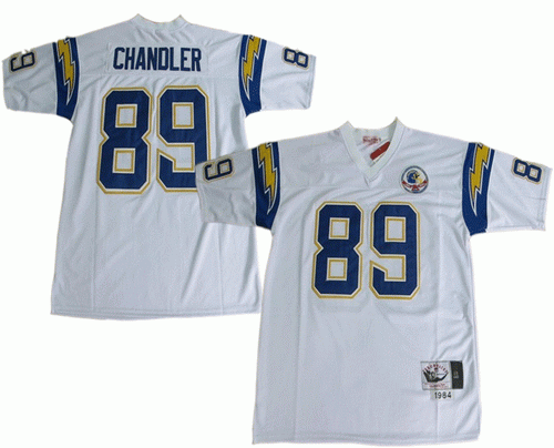 San Diego Chargers #89 Wes Chandler White Throwback Jersey