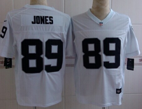 Nike Oakland Raiders #89 James Jones White Elite Jersey