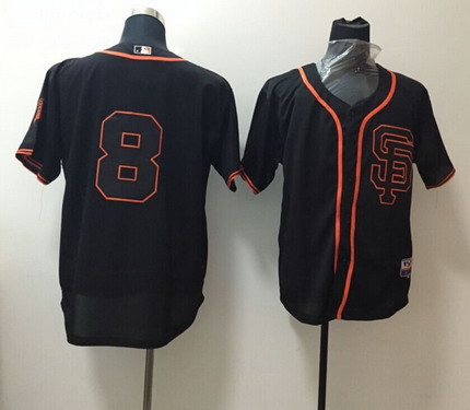 San Francisco Giants #8 Hunter Pence 2015 Black SF Edition Jersey