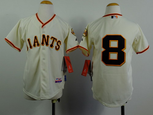 San Francisco Giants #8 Hunter Pence Cream Kids Jersey